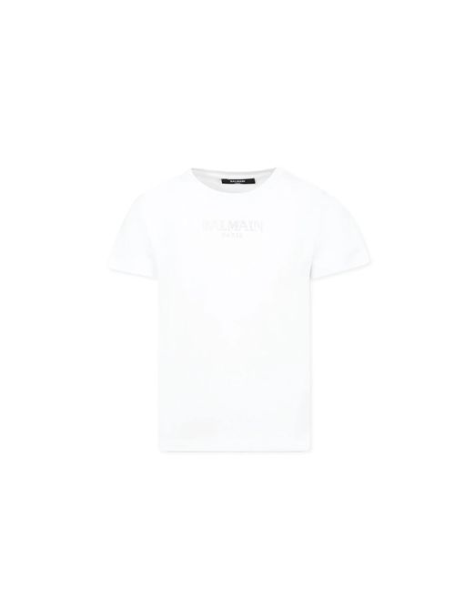 T-shirt, bambina, logata. BALMAIN | BW8A81 Z0082100